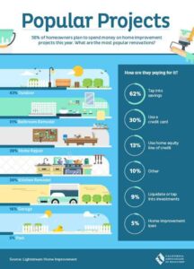 Popular home projects infographic